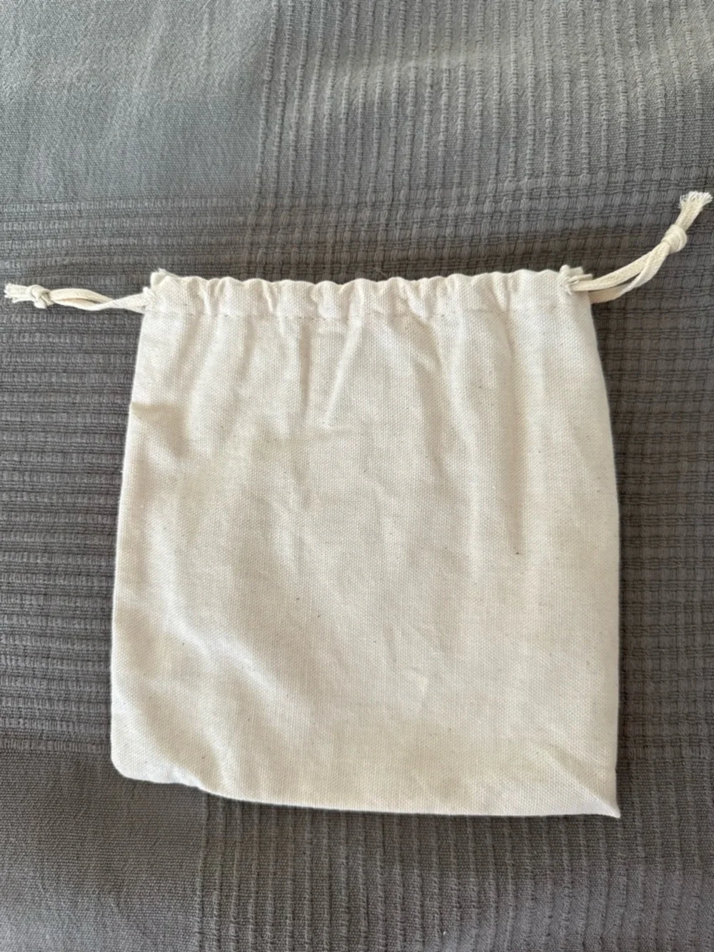 Valentino Garavani Cream Canvas Dust Bag with Red Logo Patch